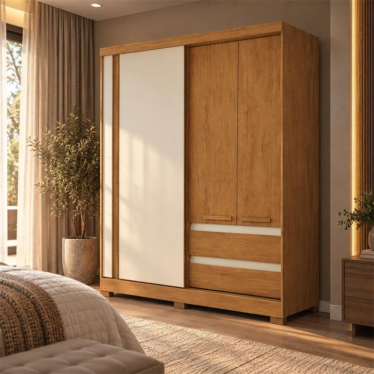 Clóset 3 Puerta(s) 2 Cajón(es) 4 Repisa(s) 177.5x213.5x50 cm Beige