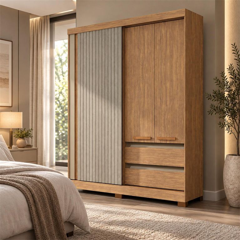 Clóset 3 Puerta(s) 2 Cajón(es) 4 Repisa(s) 177.5x213.5x50 cm Gris