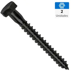 FIXSER - Tornillo Tirafondo Cabeza Hexagonal Madera 2 " 1/4 " 2 Unidades