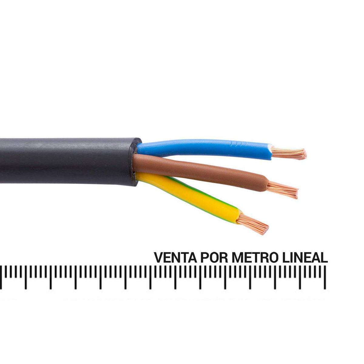 ELFLE - Cordón H05W 3x4 mm2 Negro