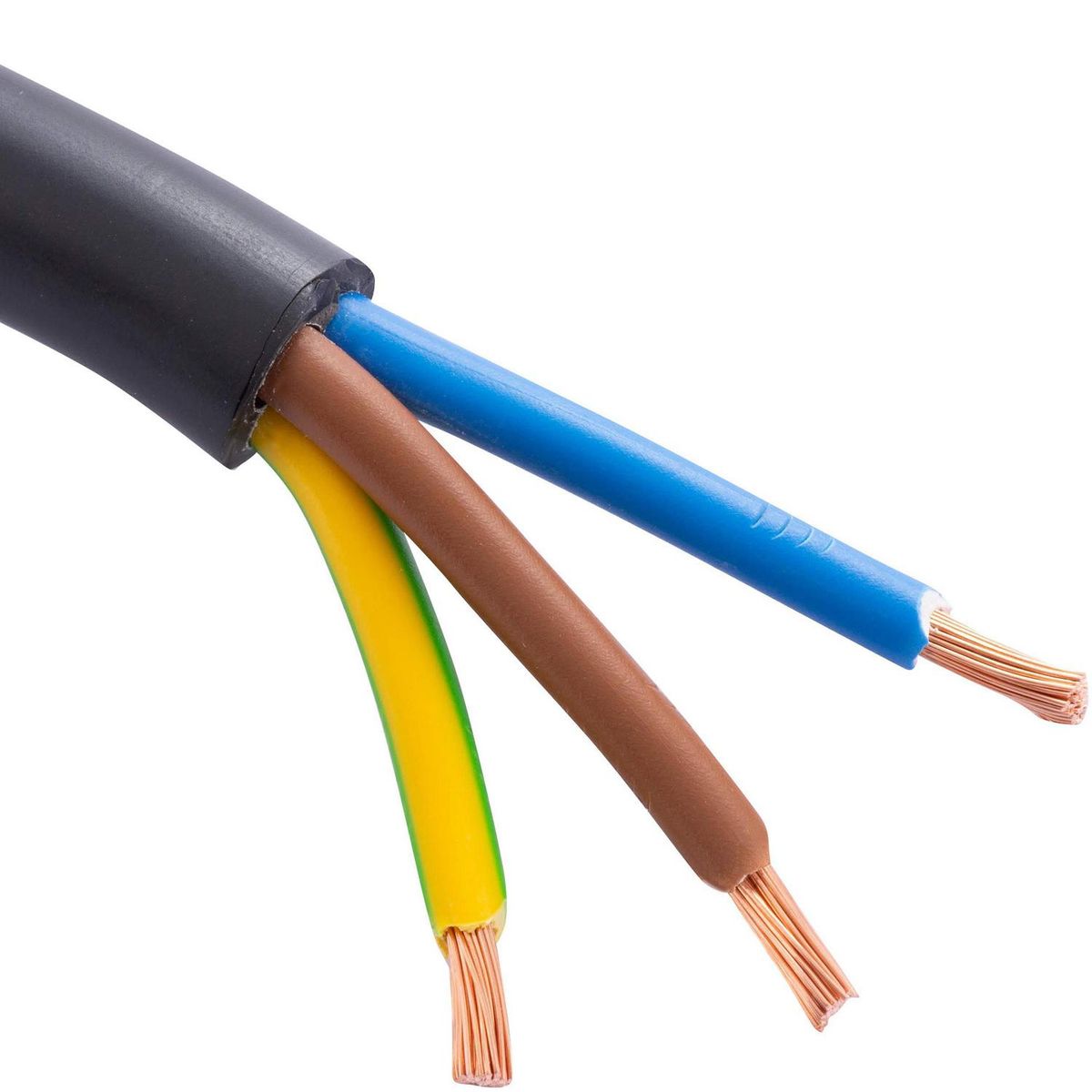 ELFLE - Cordón H05W 3x4 mm2 Negro