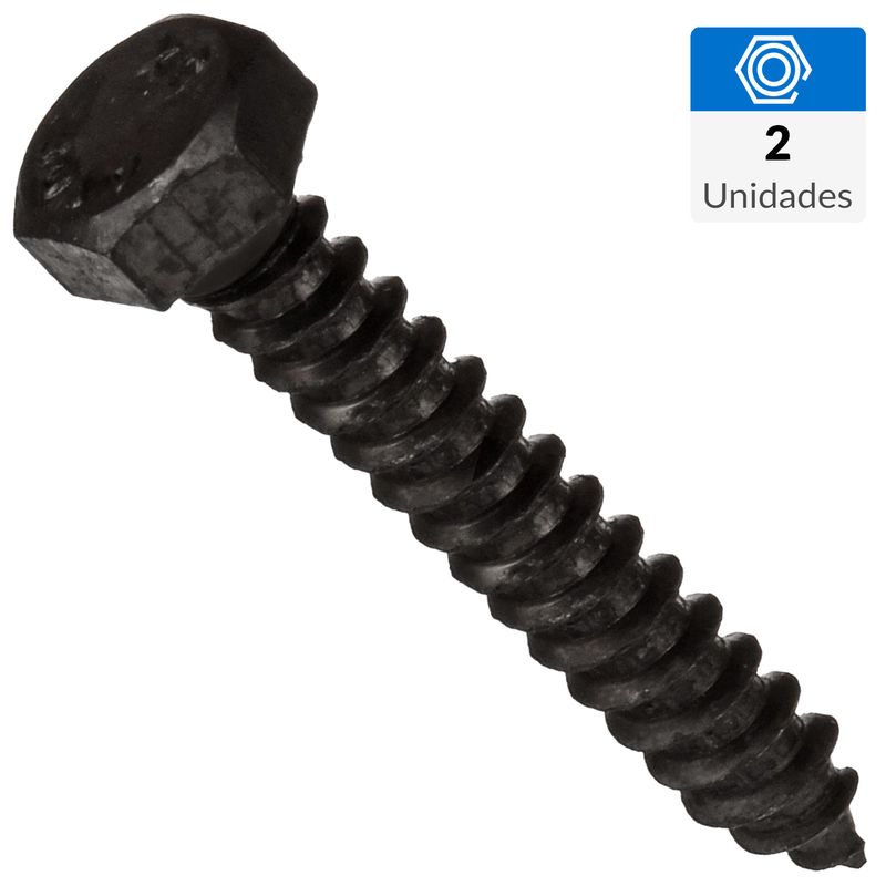 FIXSER - Tornillo Tirafondo Cabeza Hexagonal Madera 2 " 5/16 " 2 Unidades