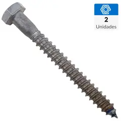 FIXSER - Tornillo Tirafondo Cabeza Hexagonal Madera 3 " 5/16 " 2 Unidades