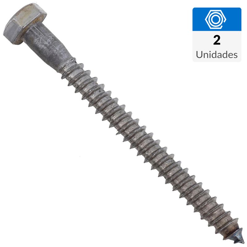 FIXSER - Tornillo Tirafondo Cabeza Hexagonal Madera 3-1/2 " 5/16 " 2 Unidades