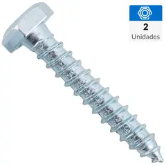 FIXSER - Tornillo Tirafondo Cabeza Hexagonal Madera 1-1/2 " 1/4 " 2 Unidades