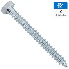 FIXSER - Tornillo Tirafondo Cabeza Hexagonal Madera 3 " 5/16 " 2 Unidades