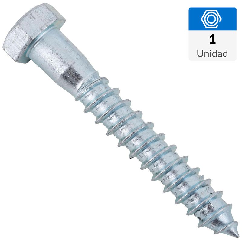 FIXSER - Tornillo Tirafondo Cabeza Hexagonal Madera 2-1/2 " 3/8 " 1 unidad(es)
