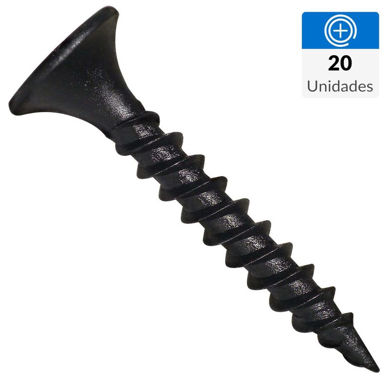 FIXSER - Tornillo Autoperforante Cabeza Phillips Yeso-Cartón 1 " 6 mm 20 Unidades