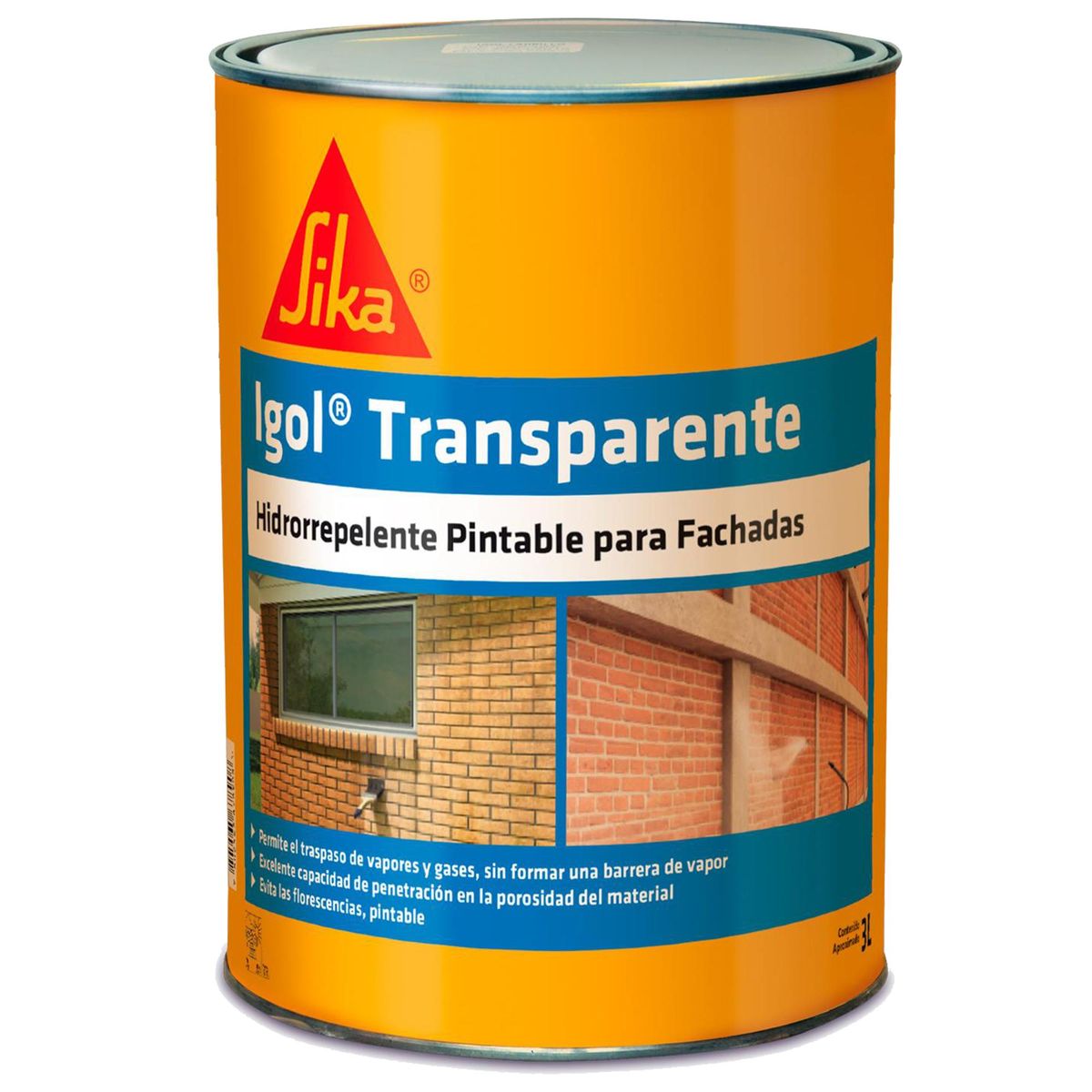 SIKA - Hidrorrepelente para Fachadas Lata 3 l Mate Transparente