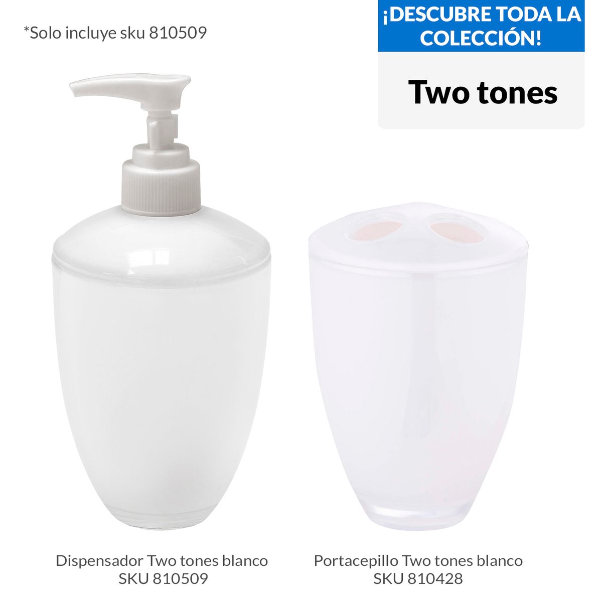 CASA BONITA - Dispensador de jabón para baño Blanco
