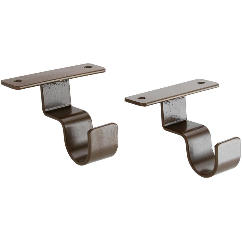 FERRATO - Set de soportes para barra de cortina 25 mm 2 unidades óxido