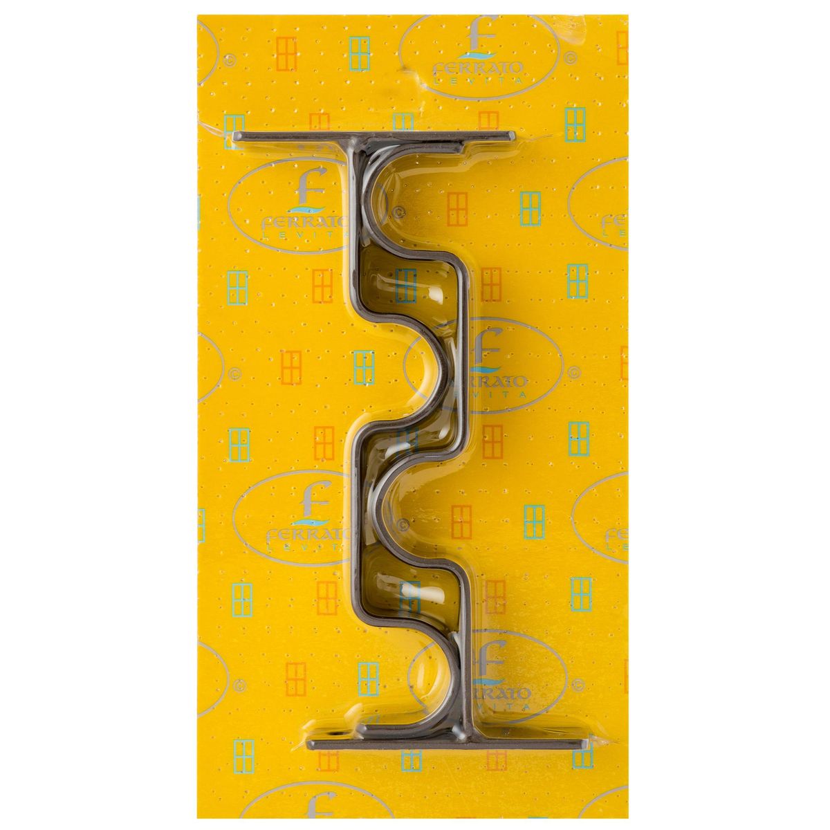 FERRATO - Set de soportes para barra de cortina 25 mm 2 unidades óxido