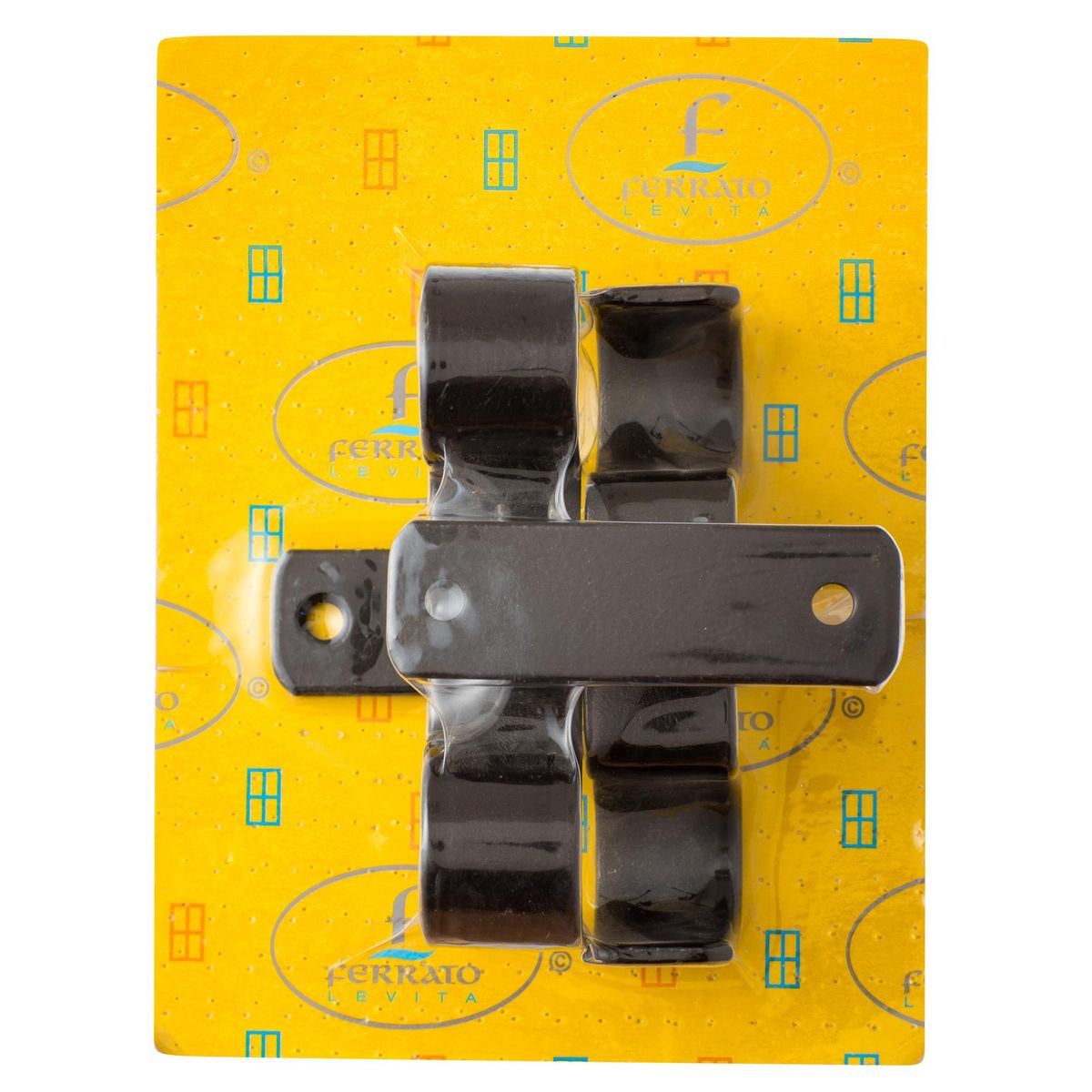 FERRATO - Set de soportes para barra de cortina 25 mm 2 unidades óxido