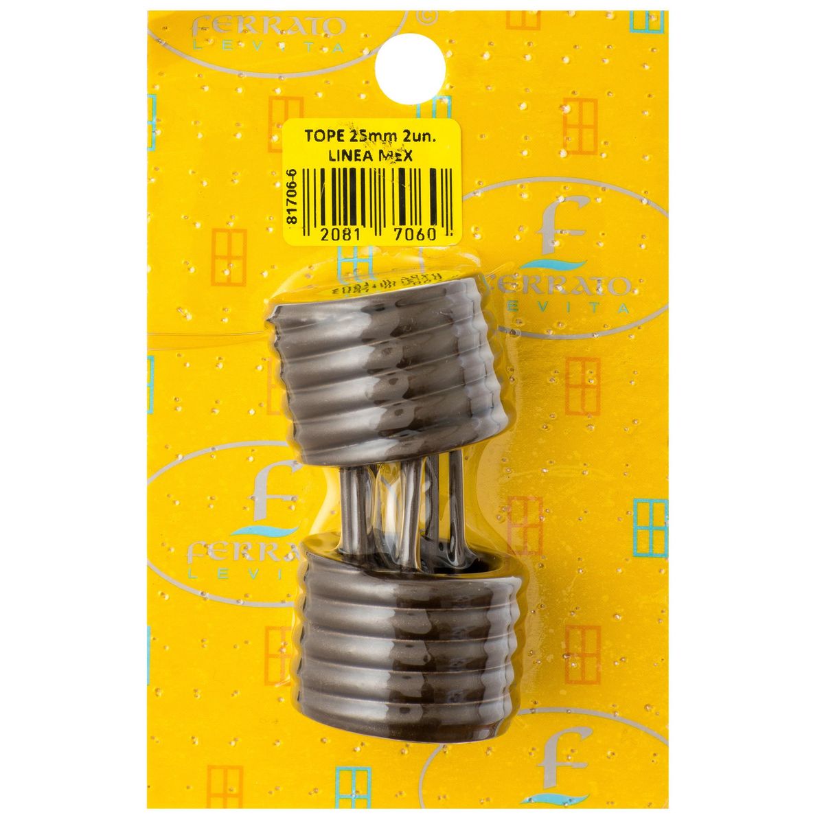 FERRATO - Terminal para tubo de cortina 25 mm óxido