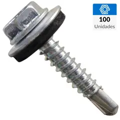 MAMUT - Tornillo Autoperforante Cabeza Hexagonal Metal 5/8 " 12 mm 100 Unidades