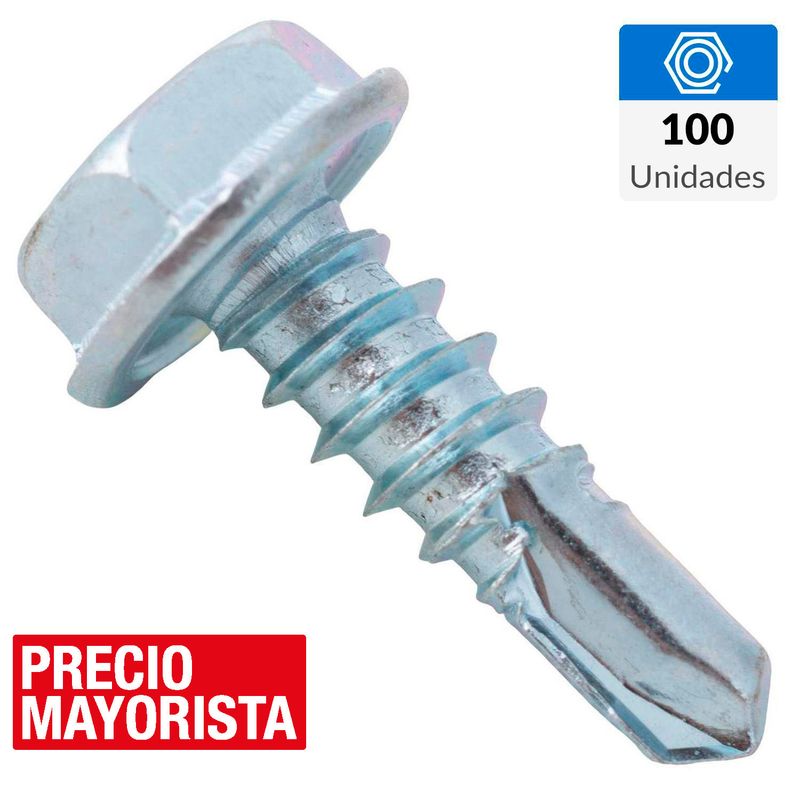 MAMUT - Tornillo Autoperforante Cabeza Hexagonal Metal 3/4 " 10 mm 100 Unidades