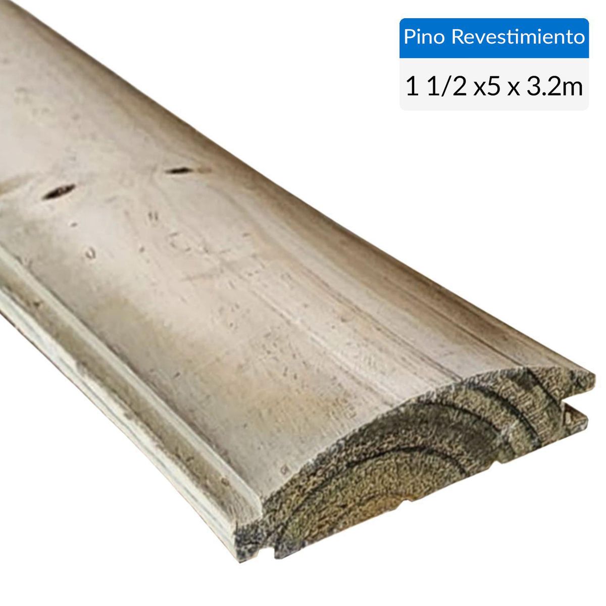 GENERICO - Pino Revestimiento Media Luna Impregnado Cepillado Verde 1 1/2x5 3,2 m 
