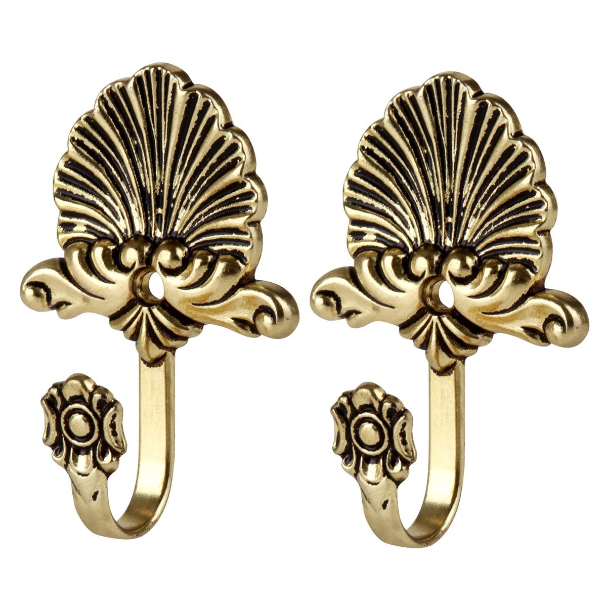 DECOROD - Set De Ganchos Para Barra De Cortina 2 Unidades Bronce