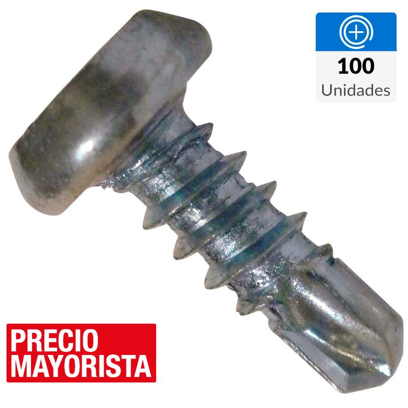 MAMUT - Tornillo Autoperforante Cabeza Phillips Metal 7/16 " 7 mm 100 Unidades