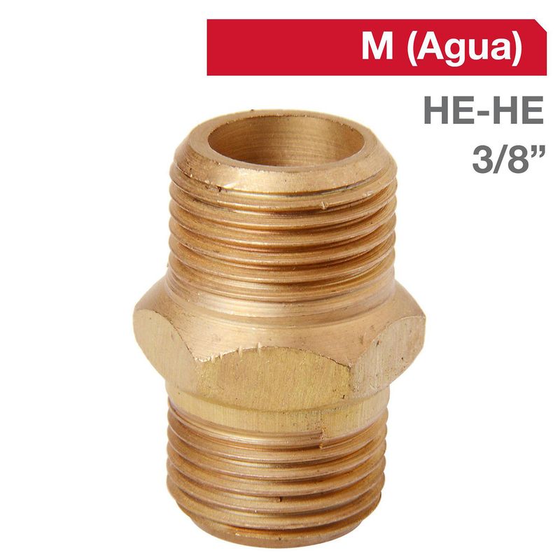 GRIFESA - Niple Bronce HE/HE 3/8" x 3/8"  1u