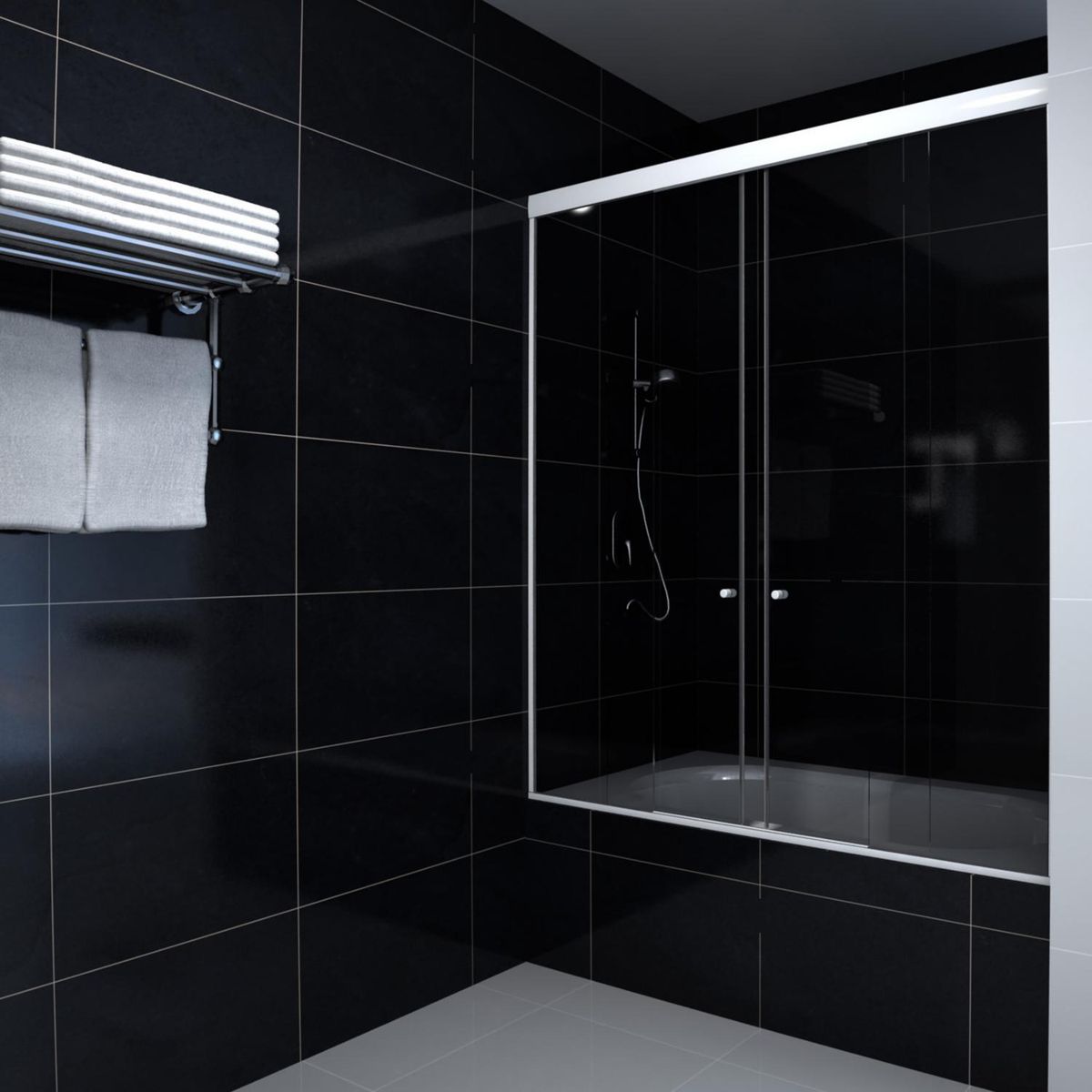 WINTEC - Mampara Tina Vidrio templado Incoloro 160x155cm