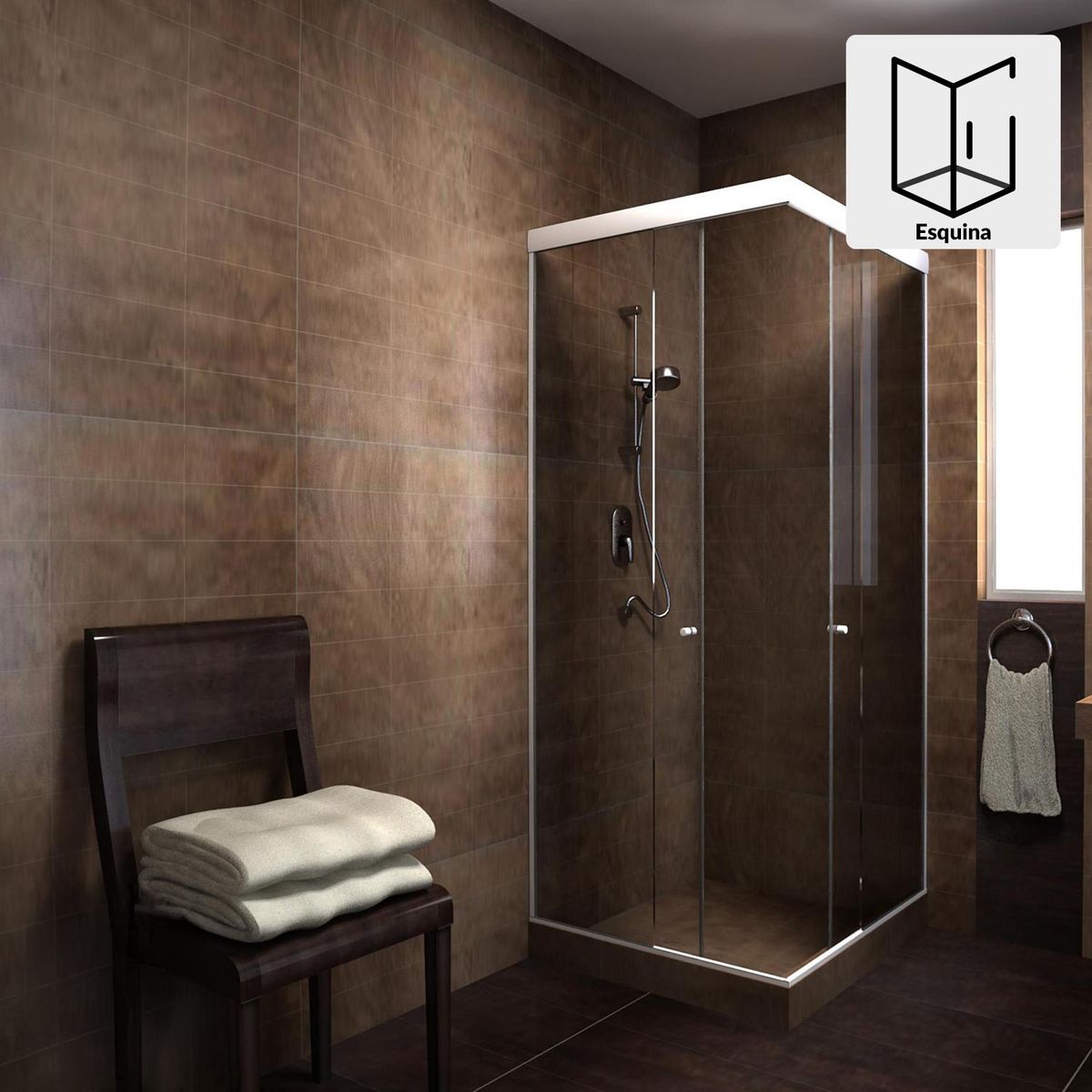 WINTEC - Shower Esquina Vidrio templado Listado 80x180cm