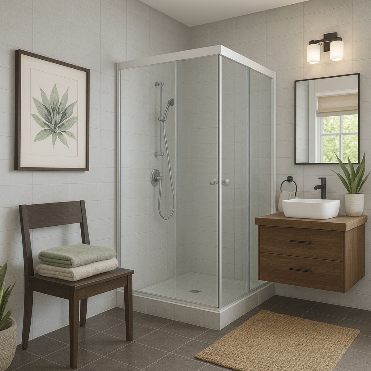 WINTEC - Shower Esquina Vidrio templado Listado 80x180cm