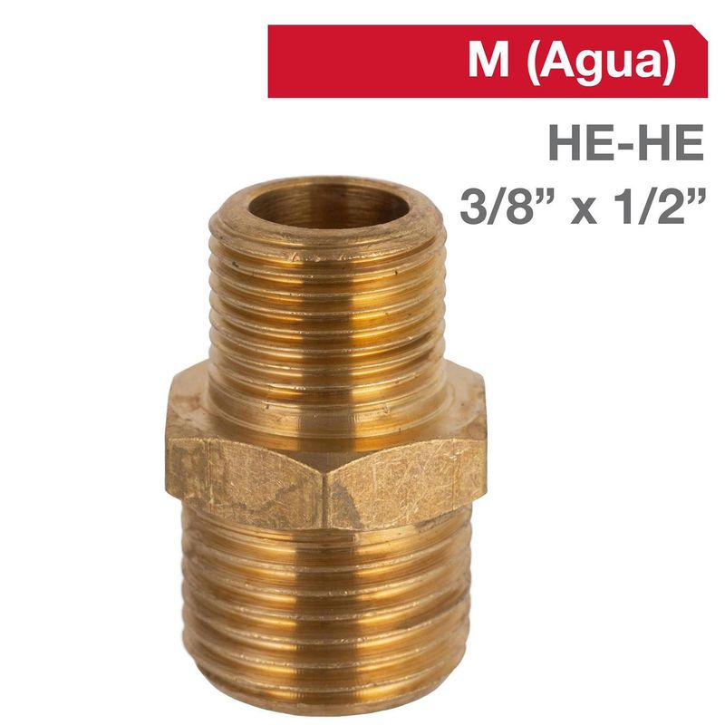 GRIFESA - Niple Bronce HE/HE 3/8" x 1/2"  1u