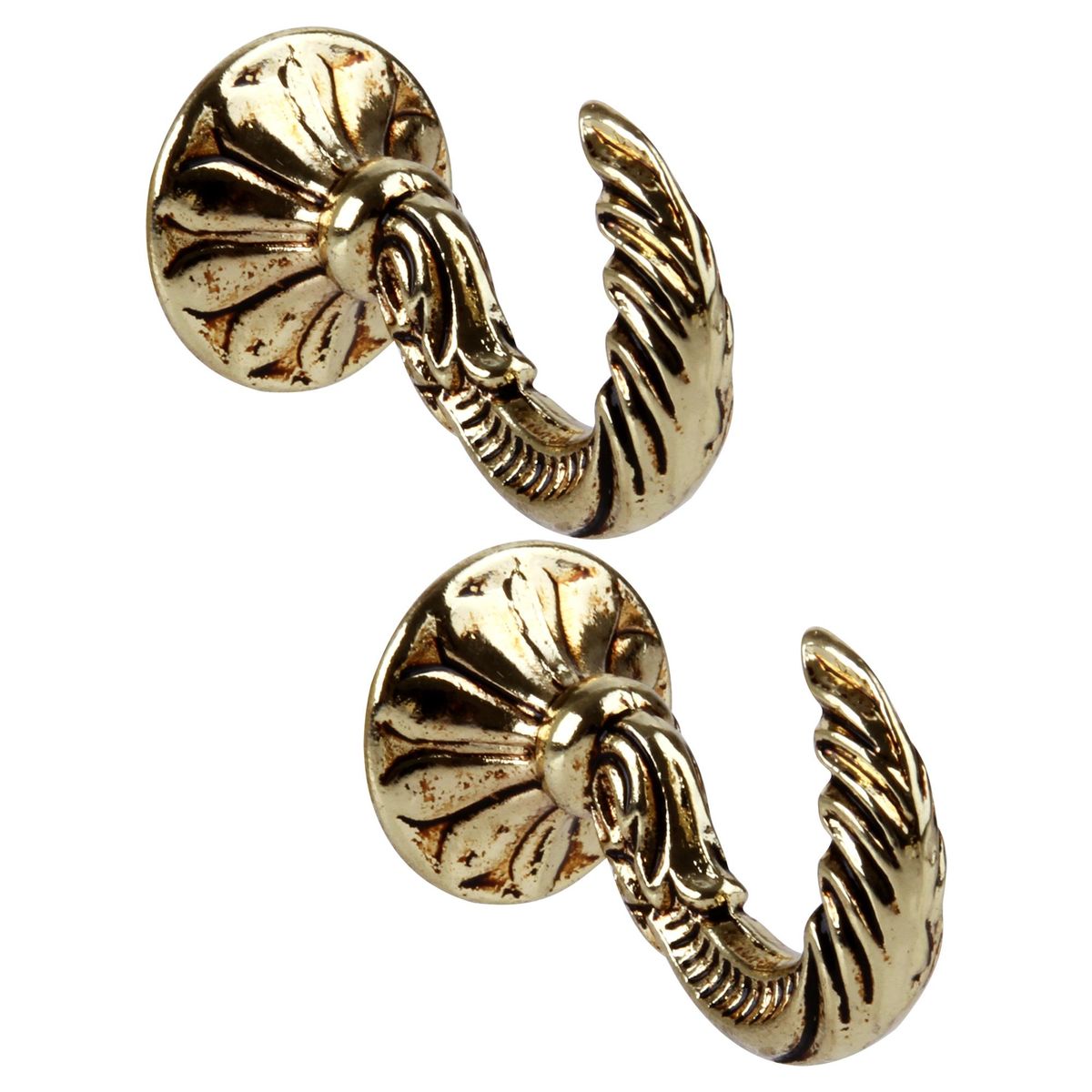 DECOROD - Set De Ganchos Para Barra De Cortina 2 Unidades Bronce