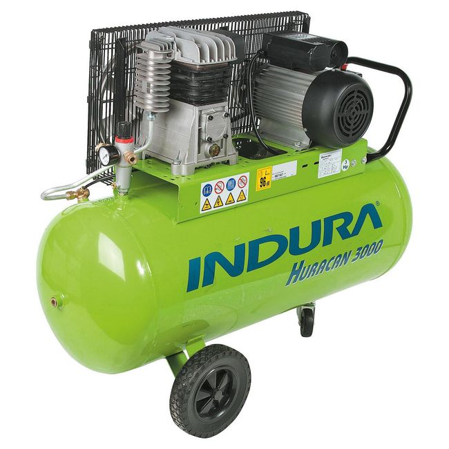 INDURA - Compresor de Aire Portátil 3 HP 100 Litros Huracán 3000