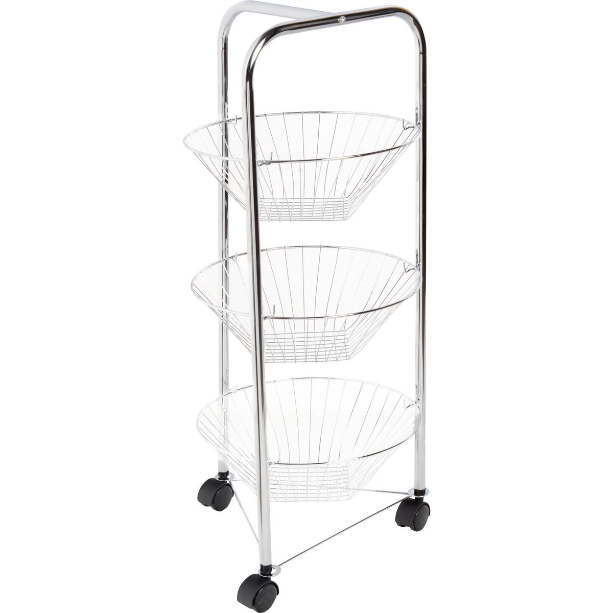 JUST HOME COLLECTION - Organizador de frutas metal 3 canastos Cromado