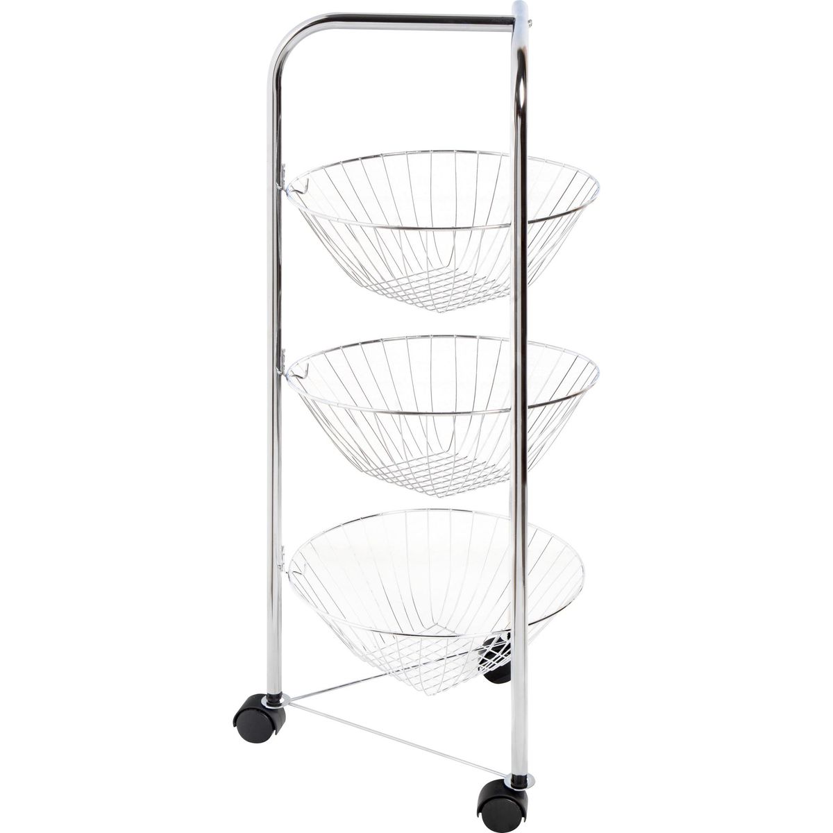 JUST HOME COLLECTION - Organizador de frutas metal 3 canastos Cromado