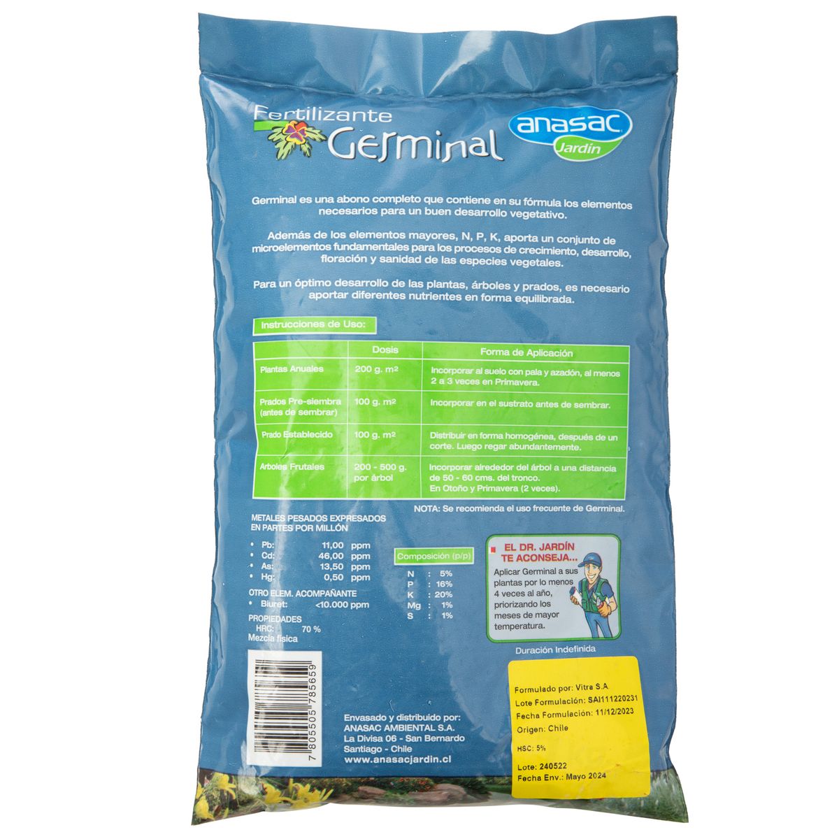 ANASAC - Fertilizante Germinal 1 kg bolsa