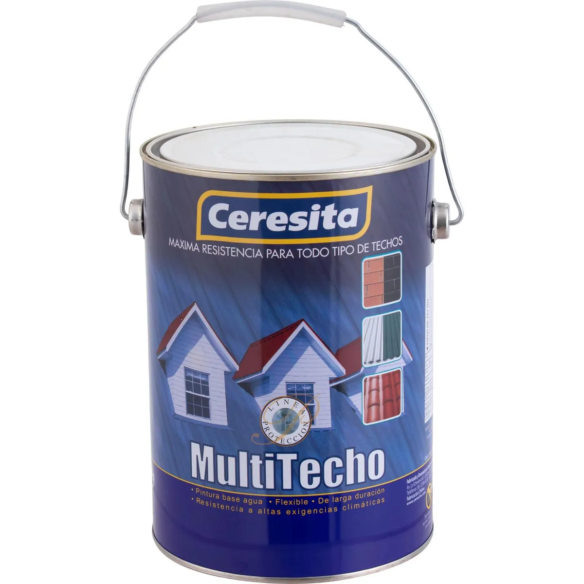 CERESITA - Pintura Multitechos Base Agua Lata 1 galón(es) Semibrillante Rojo