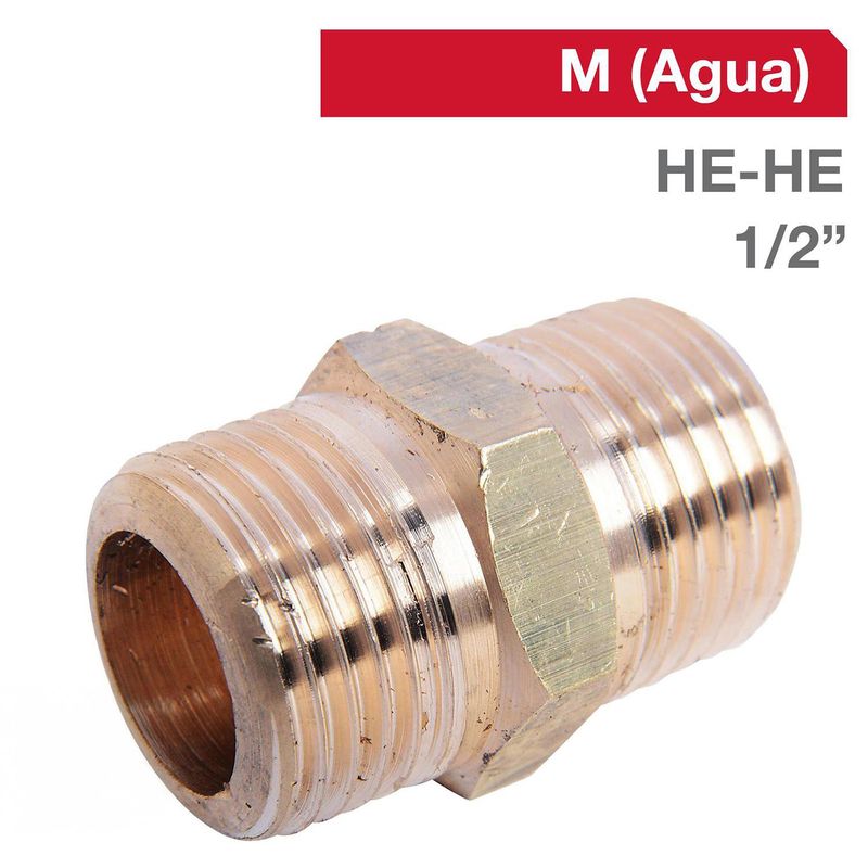 GRIFESA - Niple Bronce HE/HE 1/2" x 1/2"  1u
