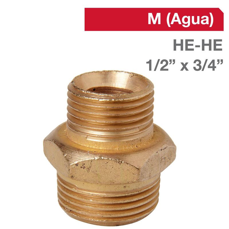 GRIFESA - Niple Bronce HE/HE 1/2" x 3/4"  1u
