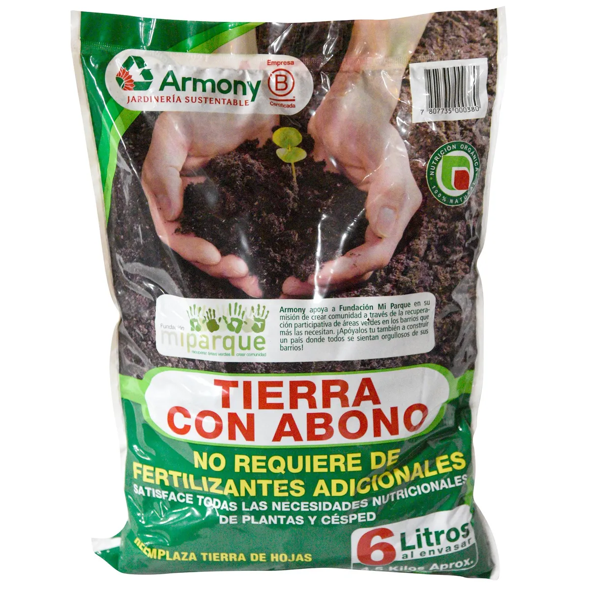 ARMONY - Tierra con abono para jardín 6 litros bolsa