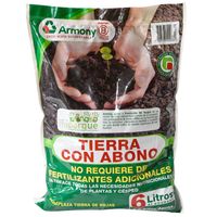 Tierra con abono para jardín 6 litros bolsa