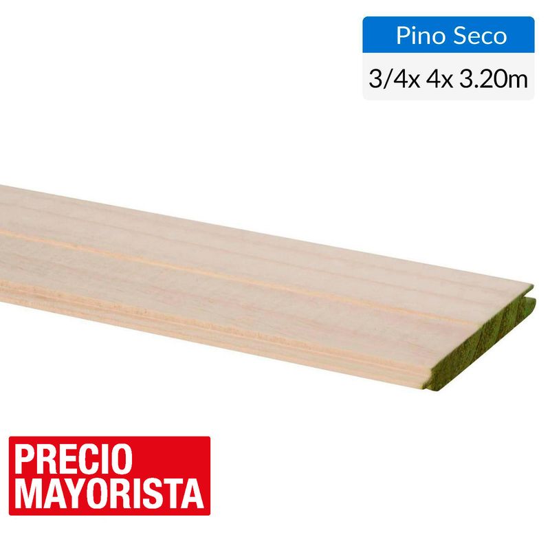 GENERICO - Pino Machihembrado Seco Cepillado 3/4x4 3,2 m