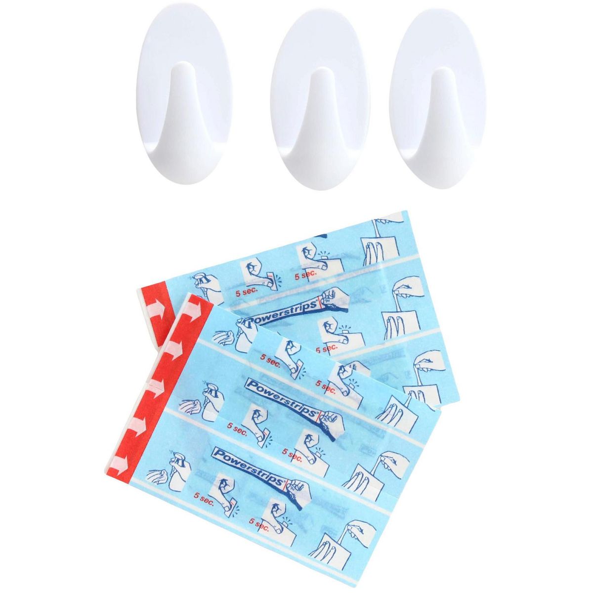 TESA - Set 3 ganchos Powerstrips small blanco