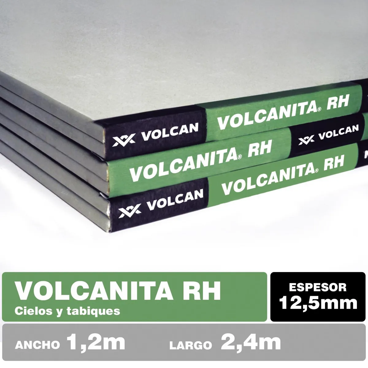 VOLCANITA - Yeso Cartón Borde Rebajado 12.5 mm 120x240 cm 