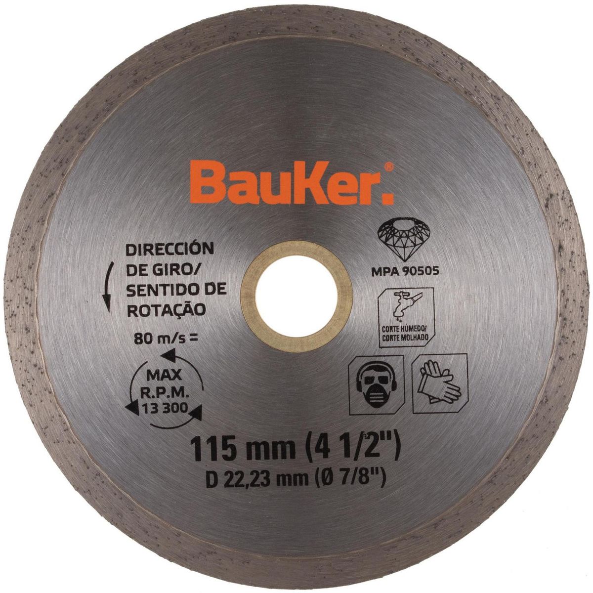 BAUKER - Disco de diamante 4,5" acero