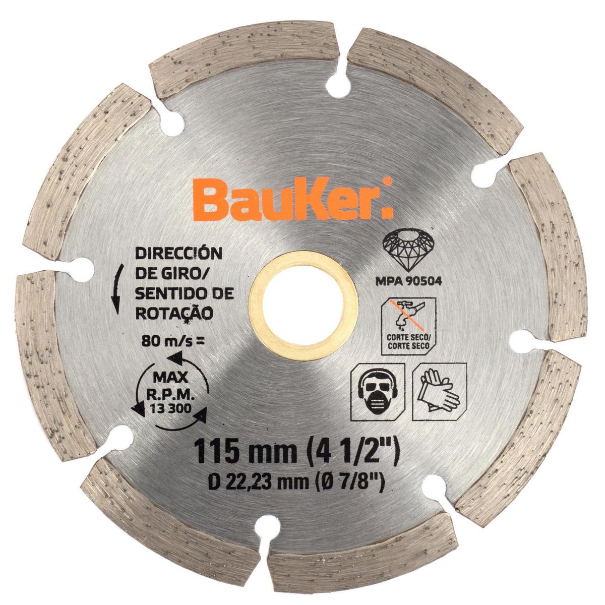 BAUKER - Disco de diamante 4,5" acero