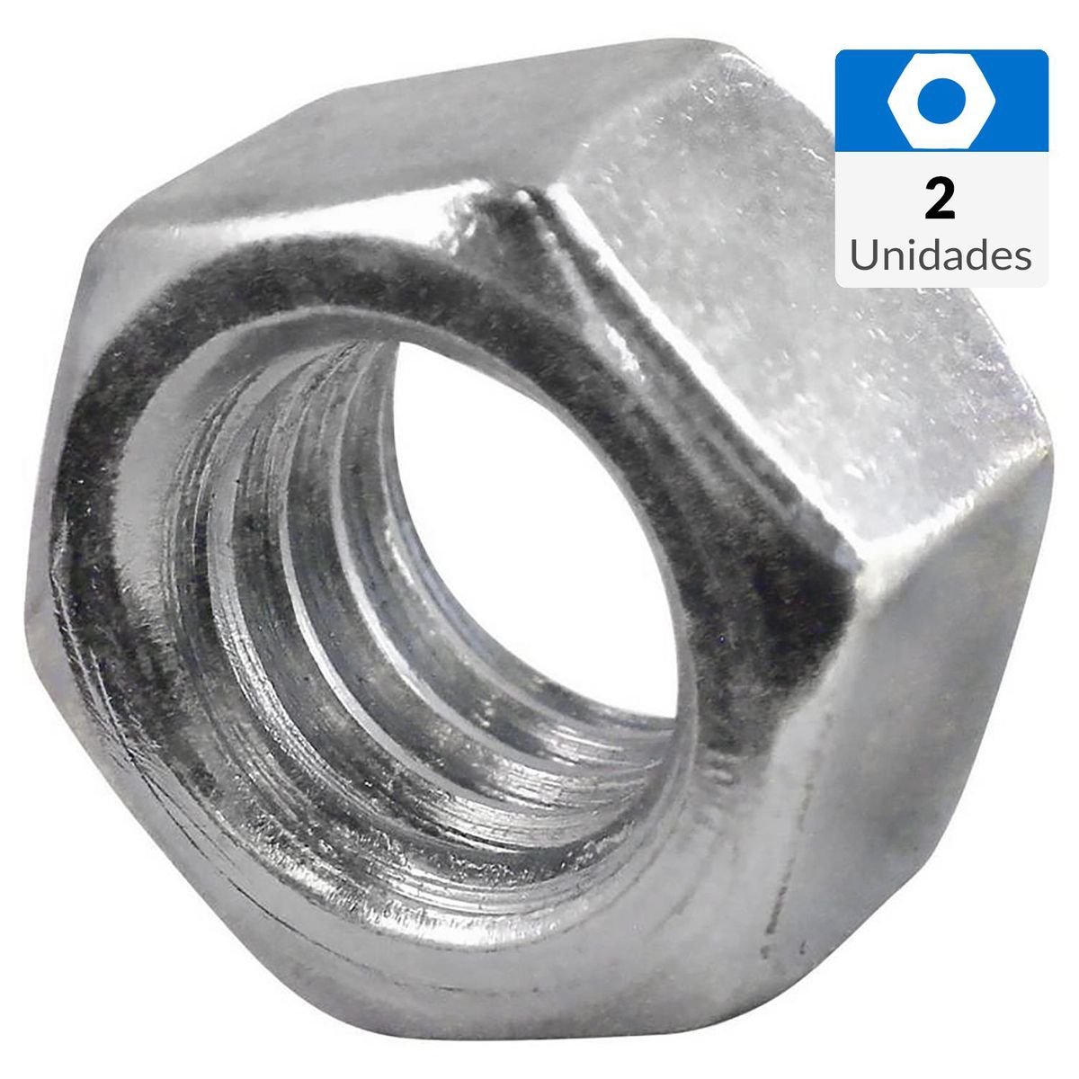 FIXSER - Tuerca Hexagonal G2 1/2" 12 Zincada brillante 2 unidades