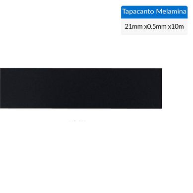 Tapacanto melamina Negro encolado 21x0,5 mm 10 m
