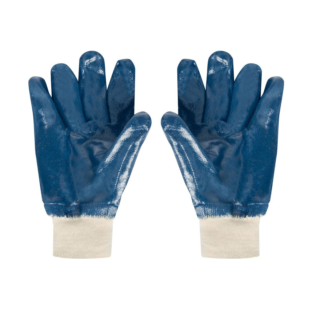 REDLINE - Guante Profesional con Puño Tejido de Nitrilo Talla única Blanco/Azul