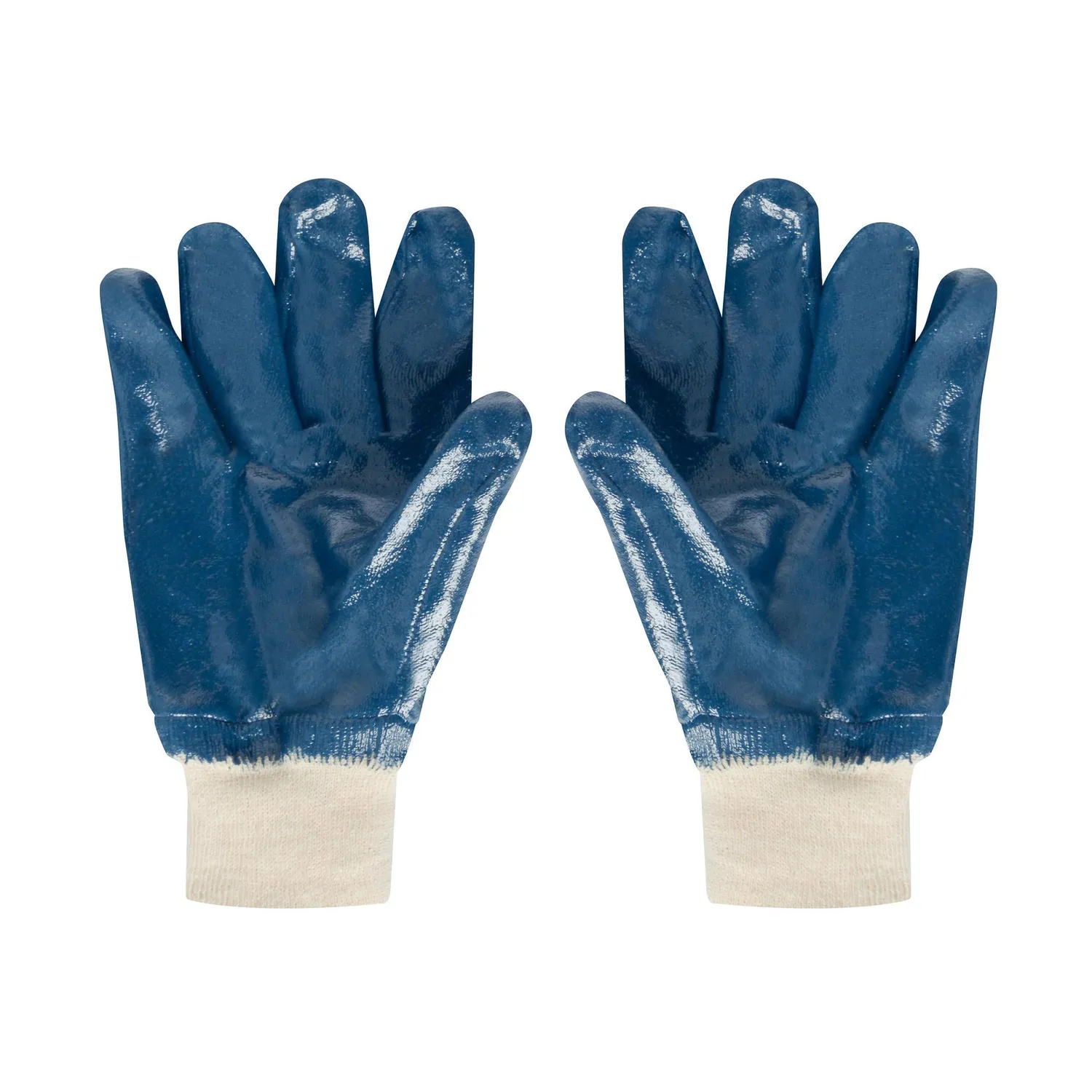 REDLINE - Guante Profesional con Puño Tejido de Nitrilo Talla única Blanco/Azul