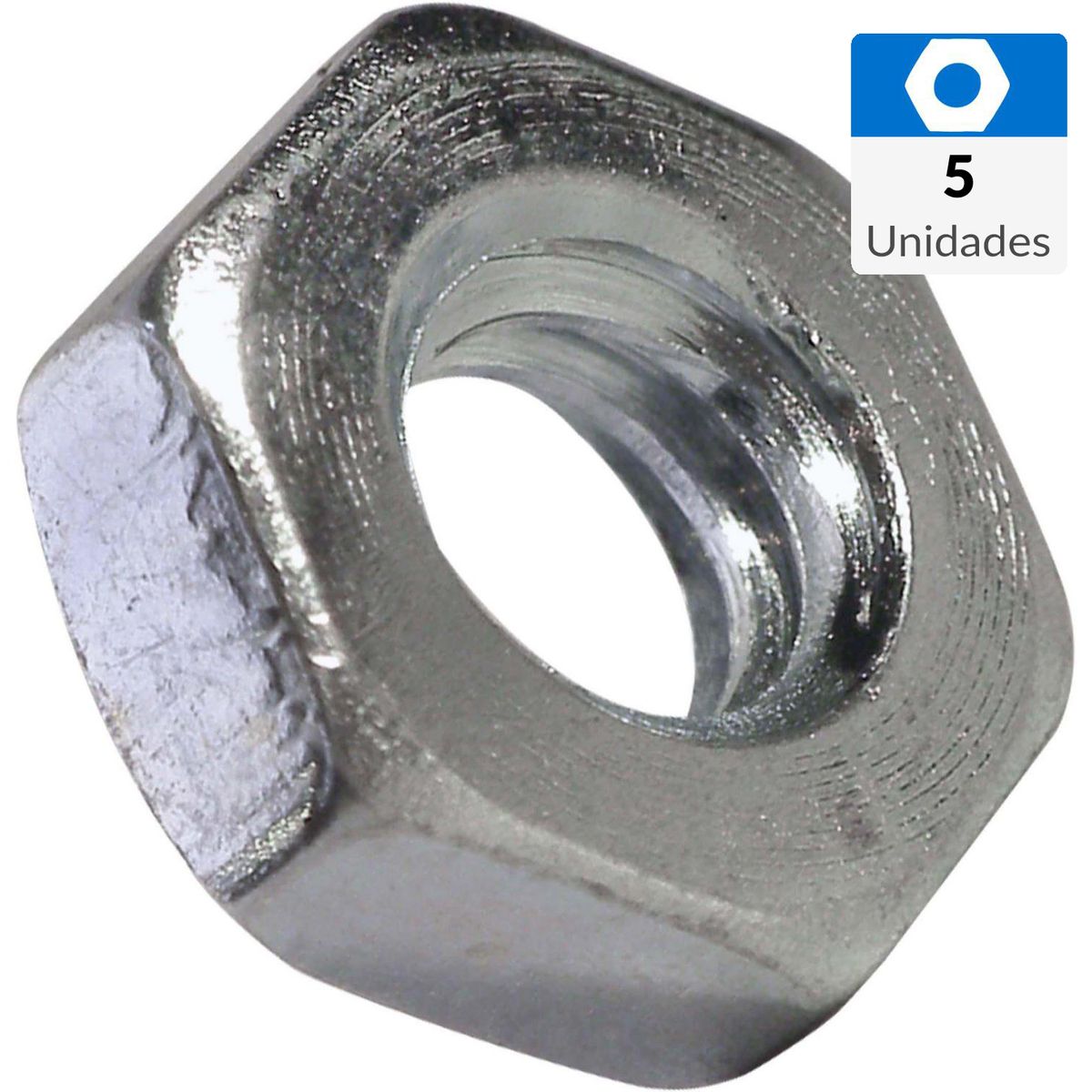 FIXSER - Tuerca Cocina hexagonal 5/32" Zincada brillante 5 unidades
