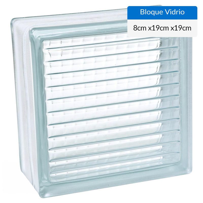 HOLZTEK - Bloque vidrio incoloro 19x19x8cm Linelite