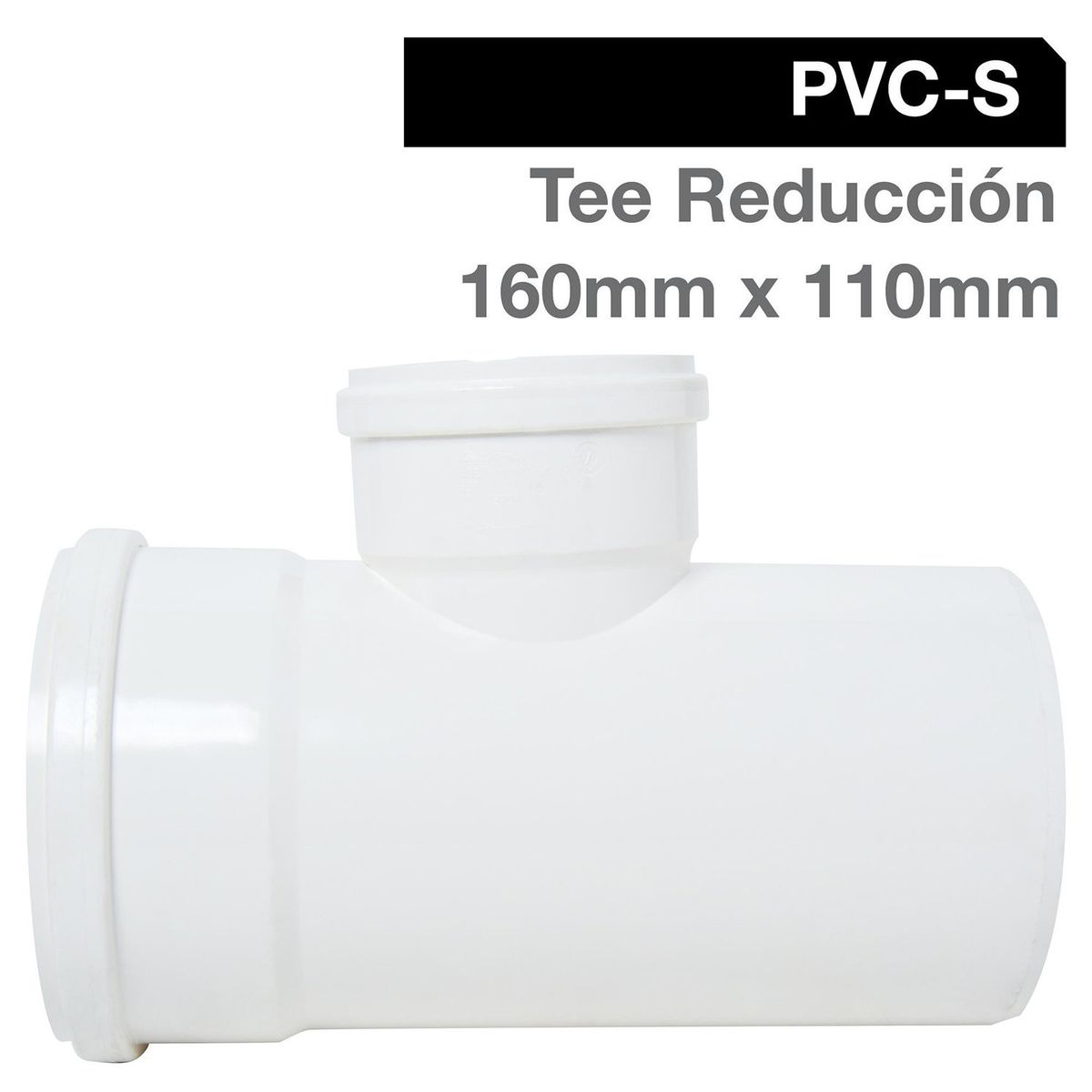 TIGRE - Tee Reducción PVC-S Bco c/goma 160mm x 110mm Blanco 1u